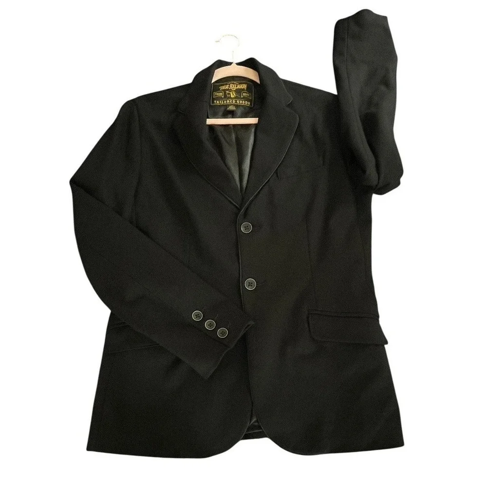 TRUE RELIGION Men's CASUAL TAILORED PONTE BLAZER JACKET Long Sleeve STRETCH sz S